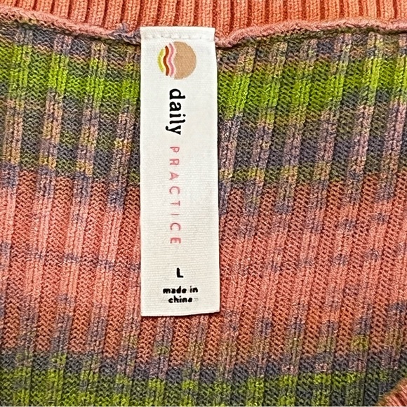 Anthropologie Daily Practice Striped Sweater Dress Maxi Colorful Boat Neck L - Picture 15 of 16